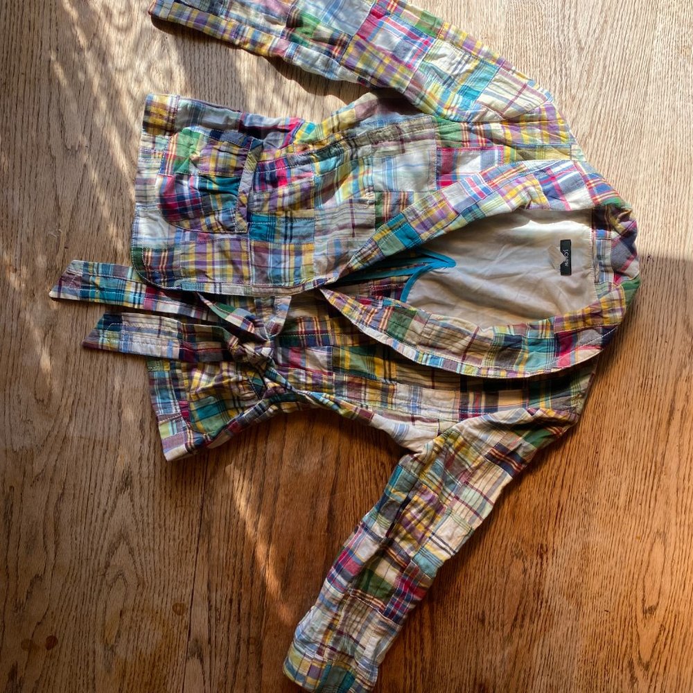 J.Crew Patchwork Multi Color Plaid Spring Blazer … - image 4
